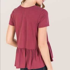 Maroon Peplum Top